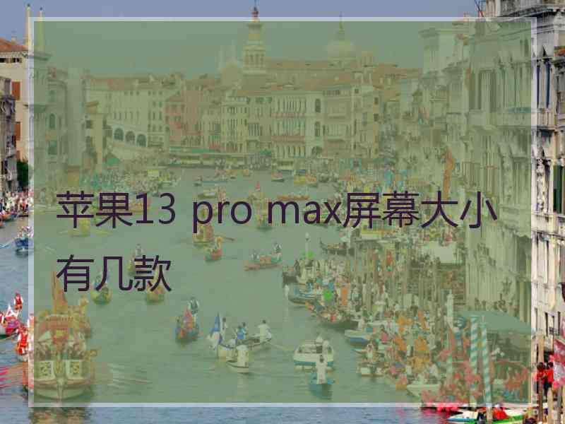 苹果13 pro max屏幕大小有几款