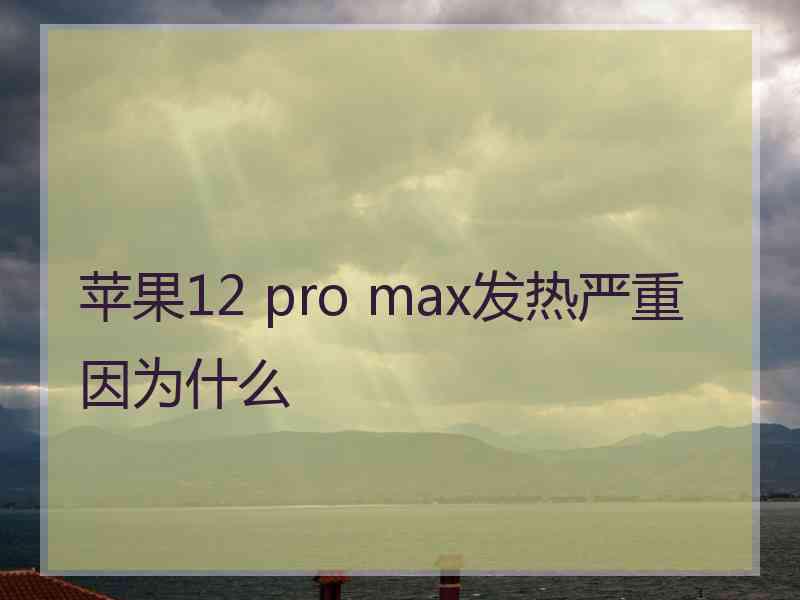 苹果12 pro max发热严重因为什么