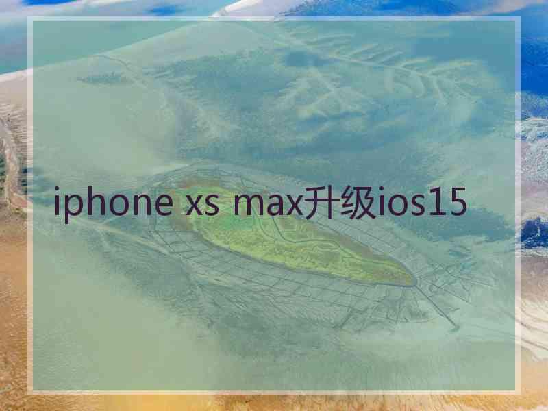 iphone xs max升级ios15