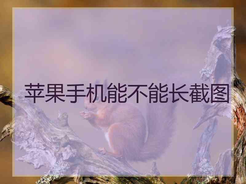 苹果手机能不能长截图