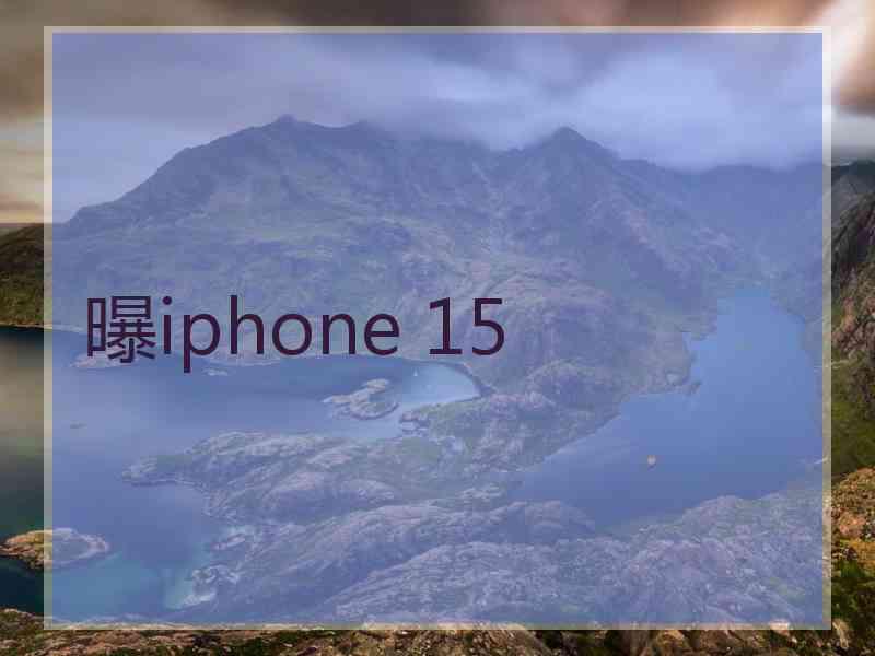 曝iphone 15