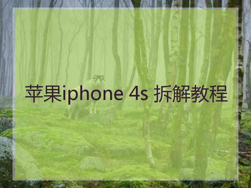 苹果iphone 4s 拆解教程