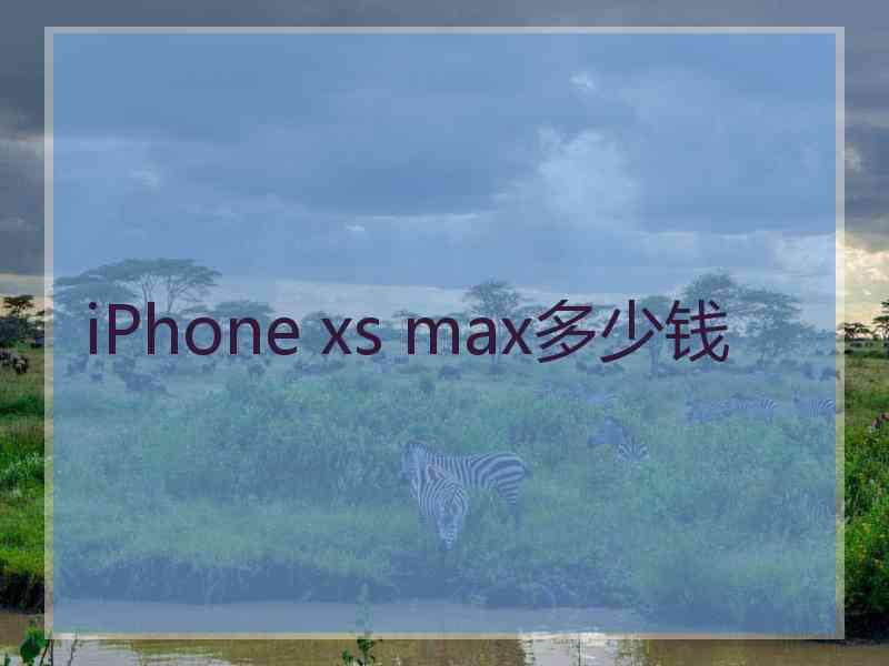 iPhone xs max多少钱