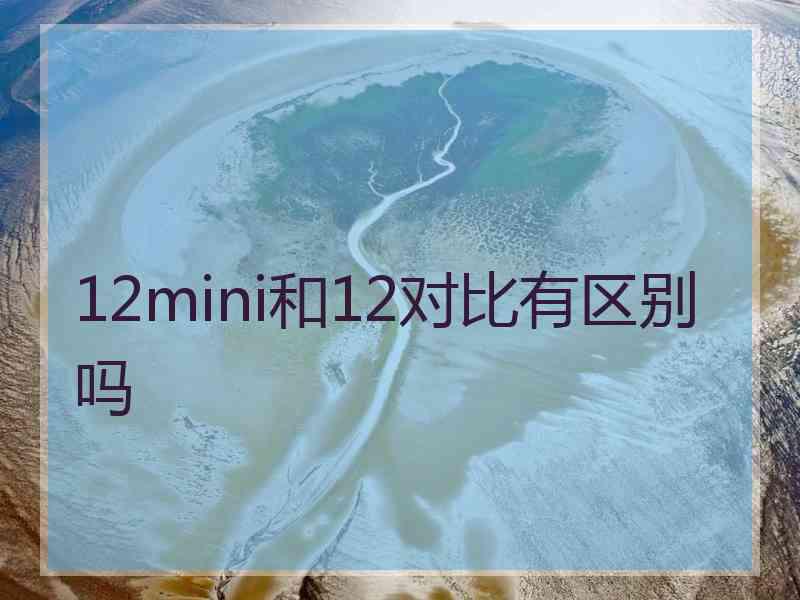 12mini和12对比有区别吗