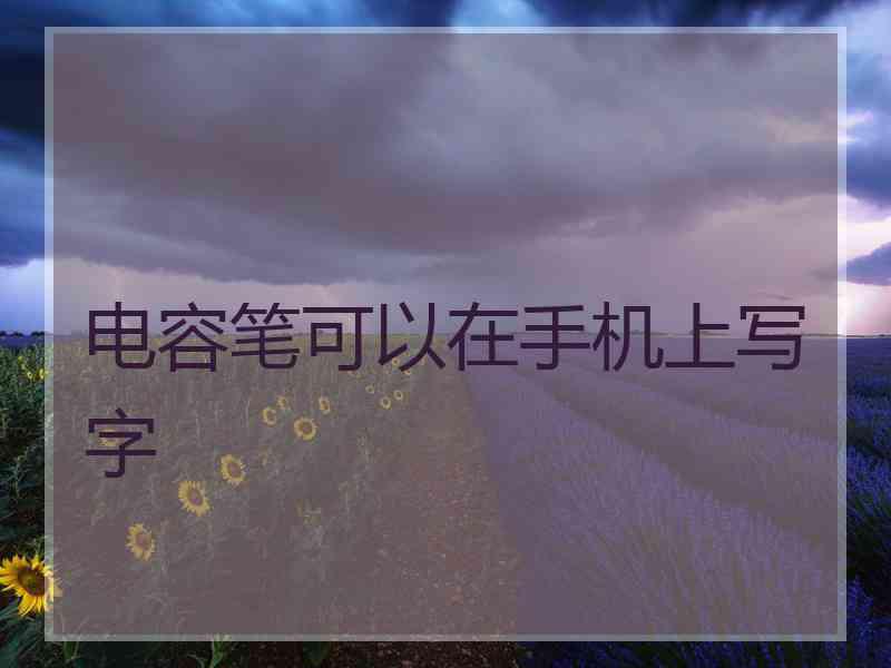 电容笔可以在手机上写字