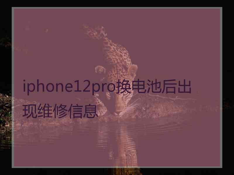 iphone12pro换电池后出现维修信息