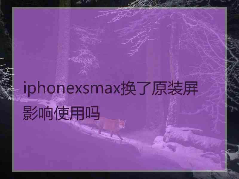 iphonexsmax换了原装屏影响使用吗