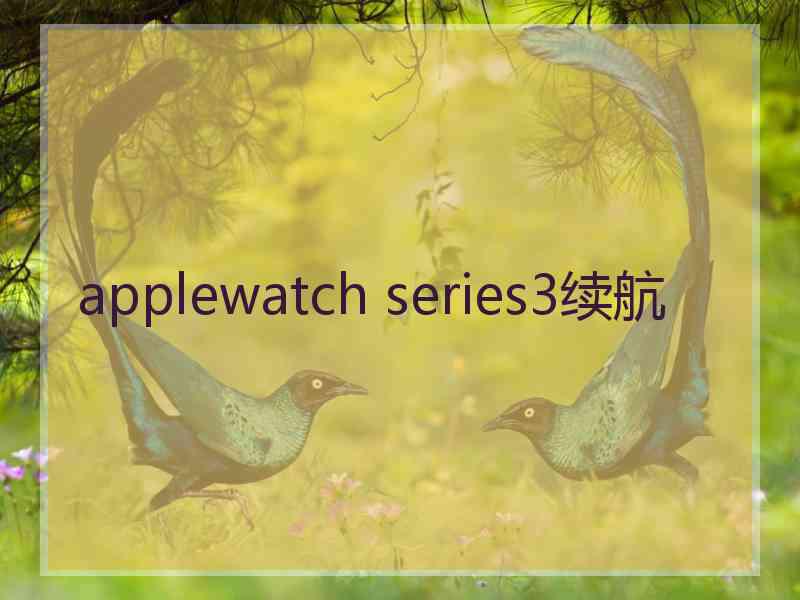 applewatch series3续航