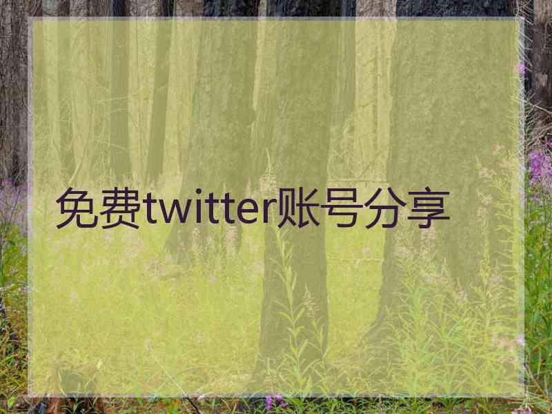 免费twitter账号分享