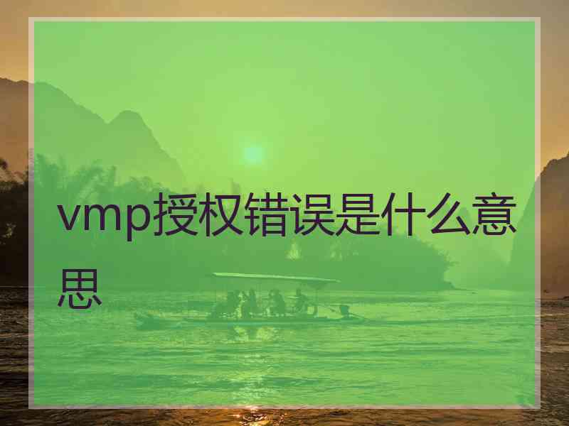 vmp授权错误是什么意思