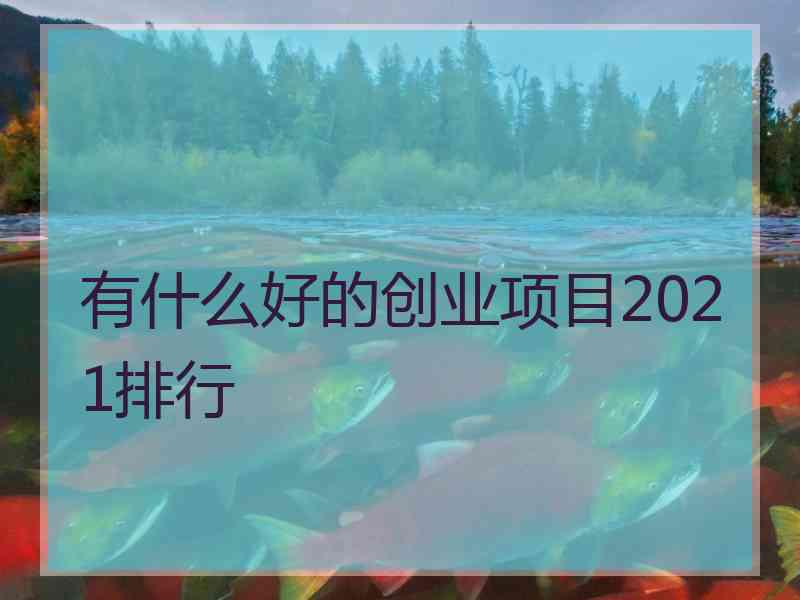 有什么好的创业项目2021排行