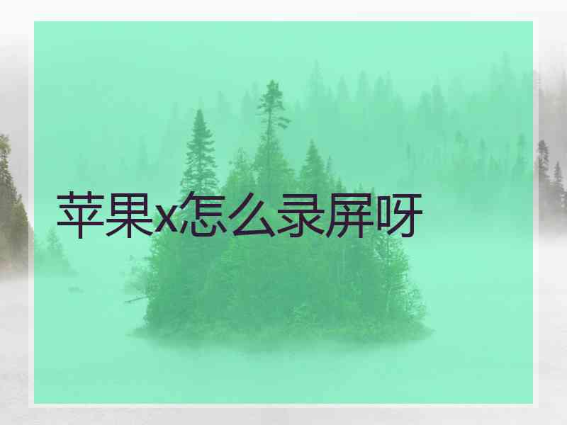 苹果x怎么录屏呀