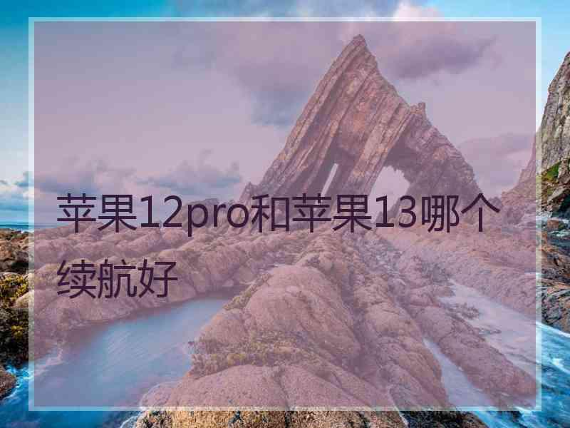 苹果12pro和苹果13哪个续航好