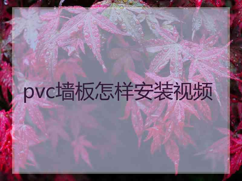 pvc墙板怎样安装视频