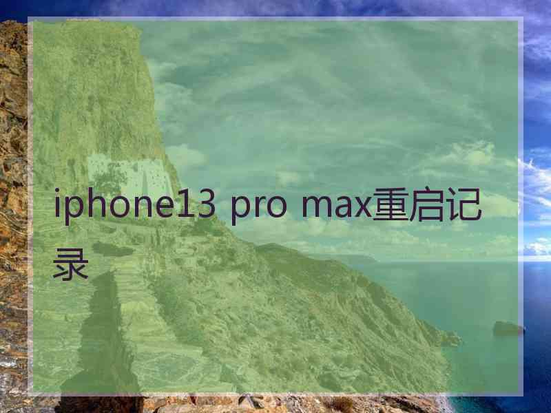 iphone13 pro max重启记录