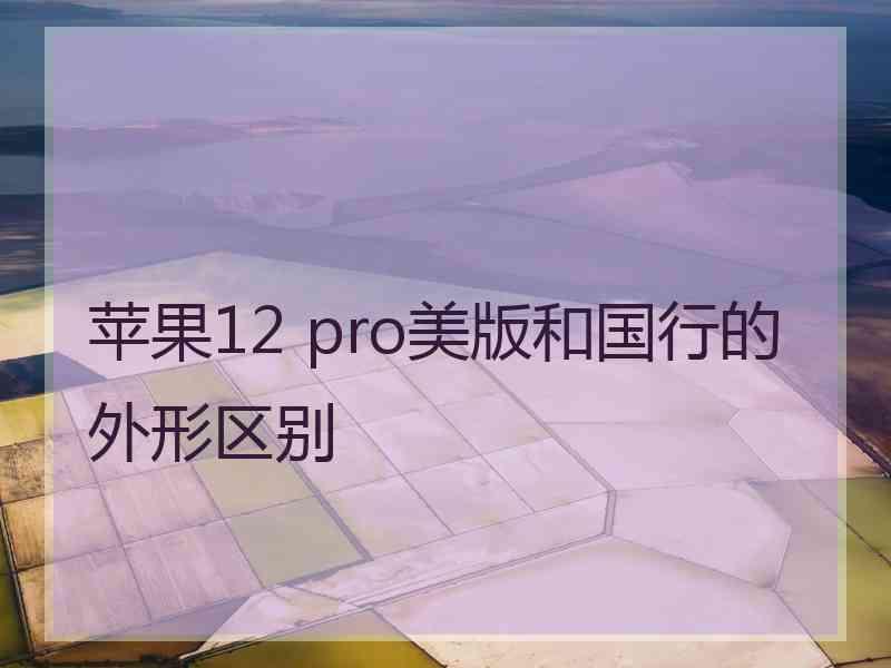 苹果12 pro美版和国行的外形区别