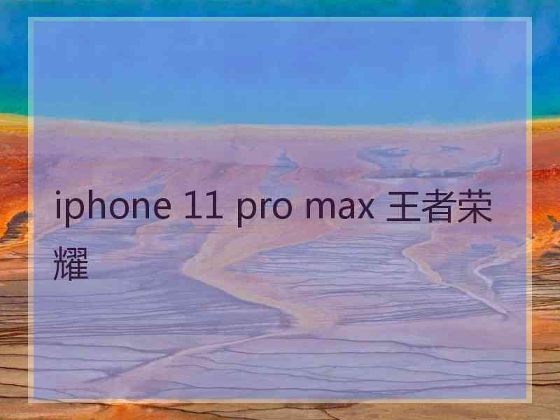 iphone 11 pro max 王者荣耀