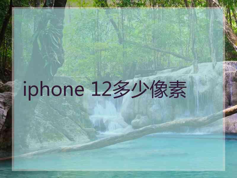 iphone 12多少像素