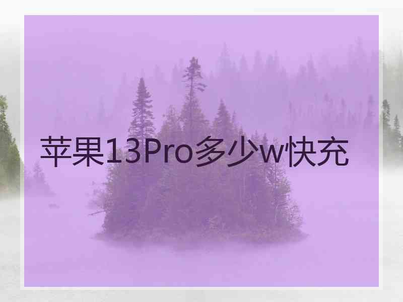 苹果13Pro多少w快充