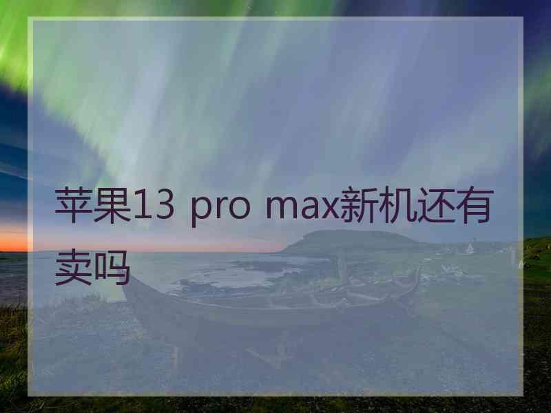 苹果13 pro max新机还有卖吗