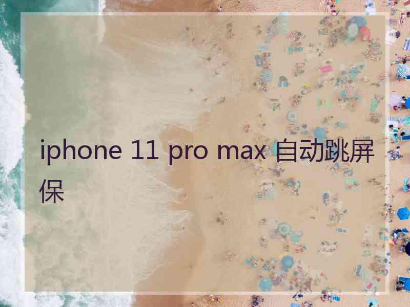 iphone 11 pro max 自动跳屏保