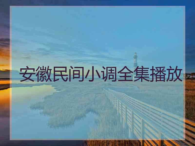 安徽民间小调全集播放