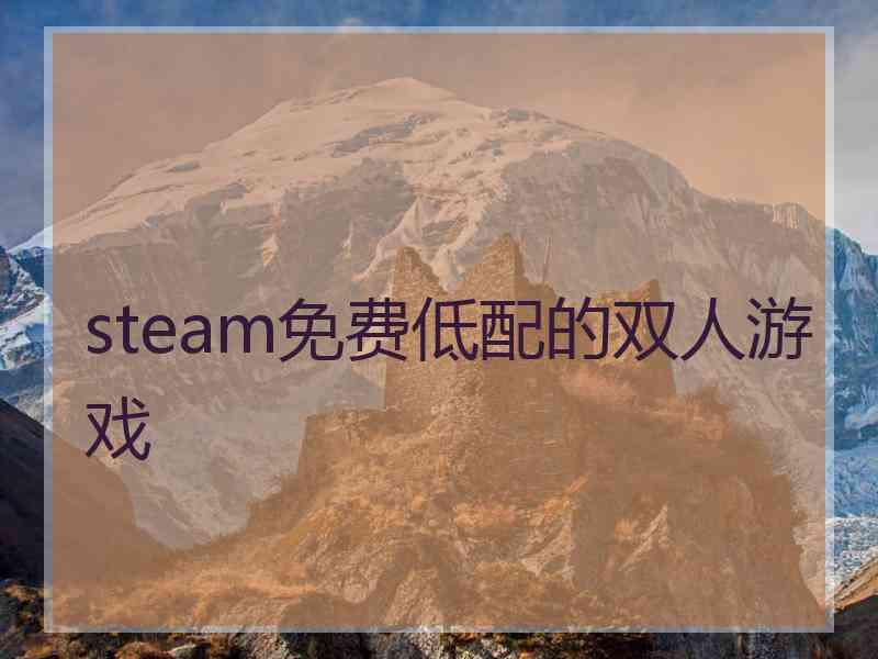 steam免费低配的双人游戏