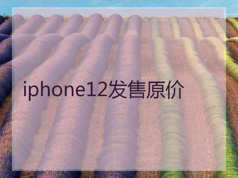 iphone12发售原价