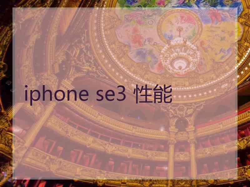 iphone se3 性能