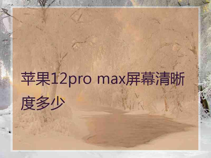 苹果12pro max屏幕清晰度多少