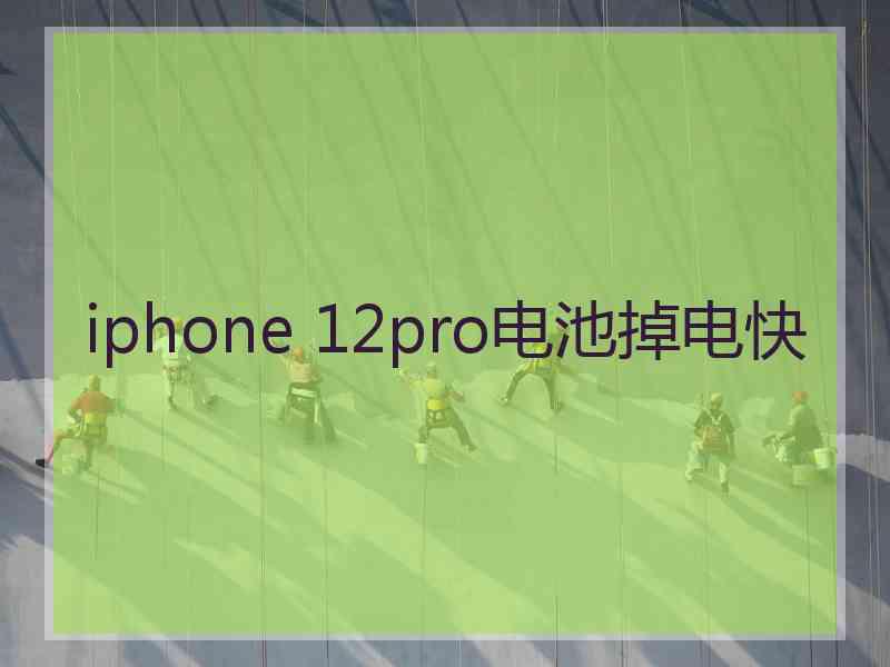 iphone 12pro电池掉电快