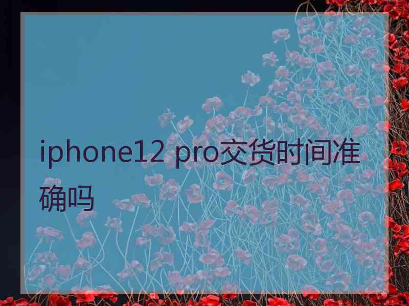 iphone12 pro交货时间准确吗