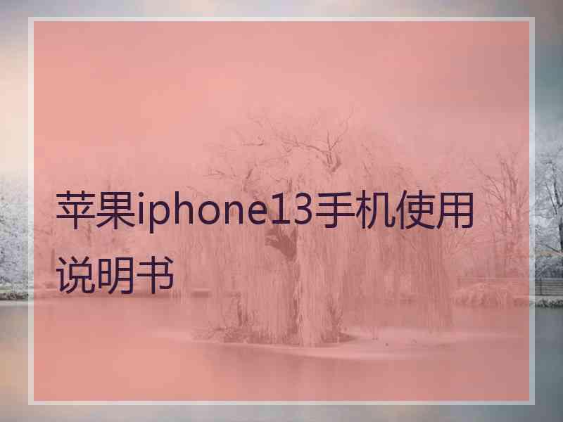 苹果iphone13手机使用说明书