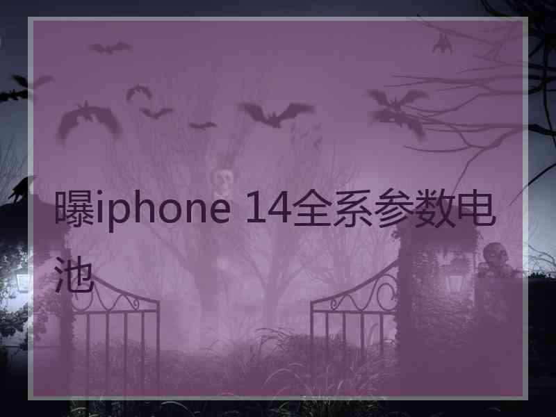 曝iphone 14全系参数电池