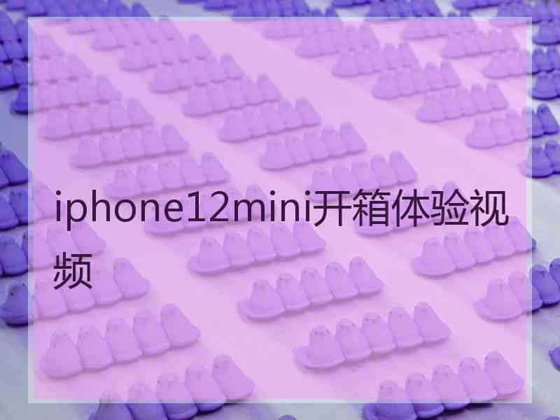 iphone12mini开箱体验视频