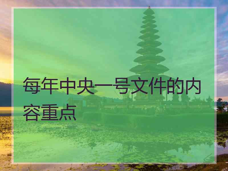 每年中央一号文件的内容重点