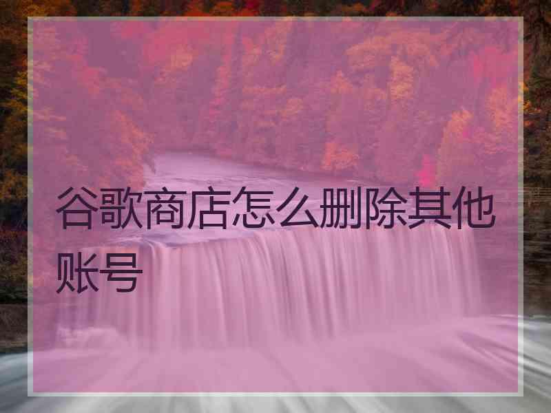 谷歌商店怎么删除其他账号