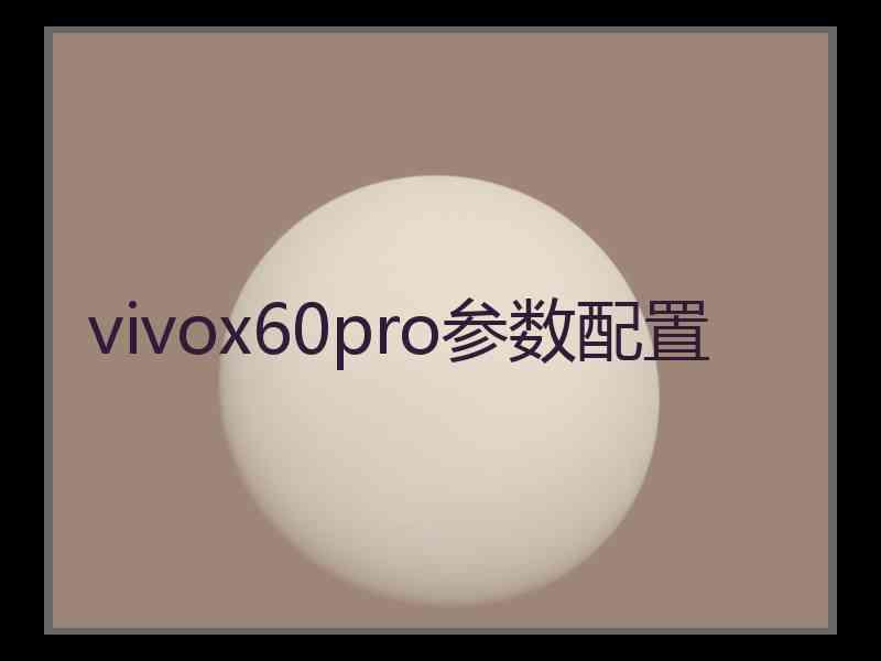 vivox60pro参数配置