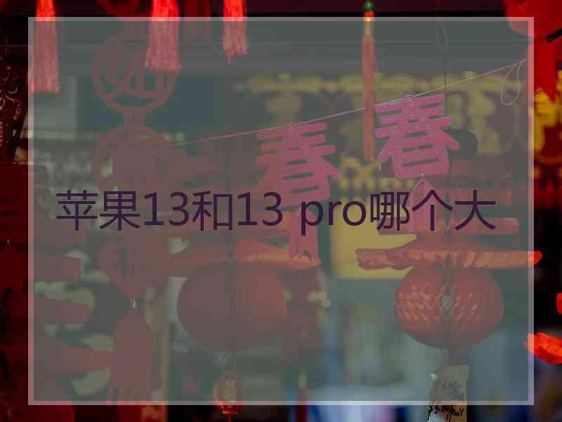 苹果13和13 pro哪个大