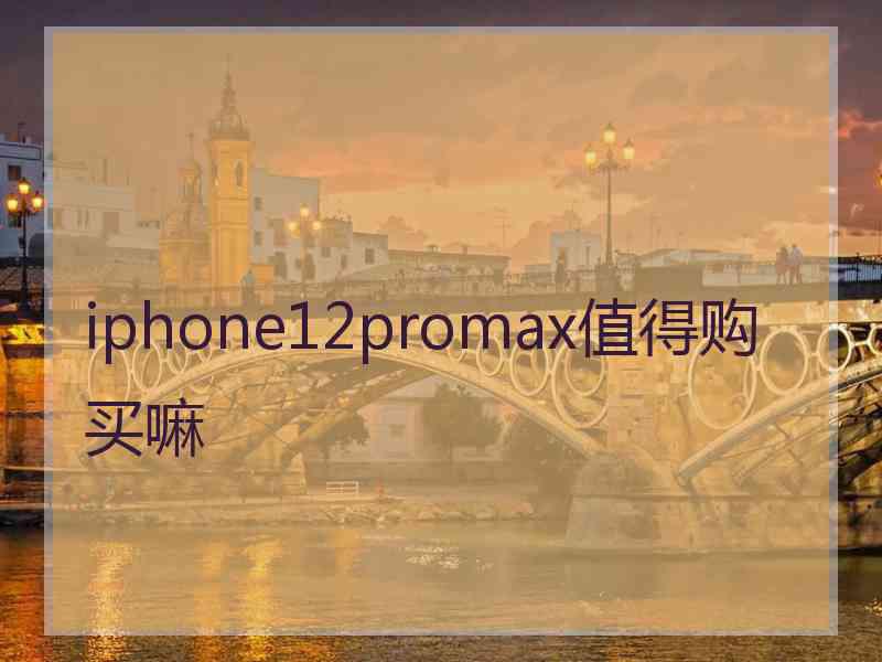 iphone12promax值得购买嘛