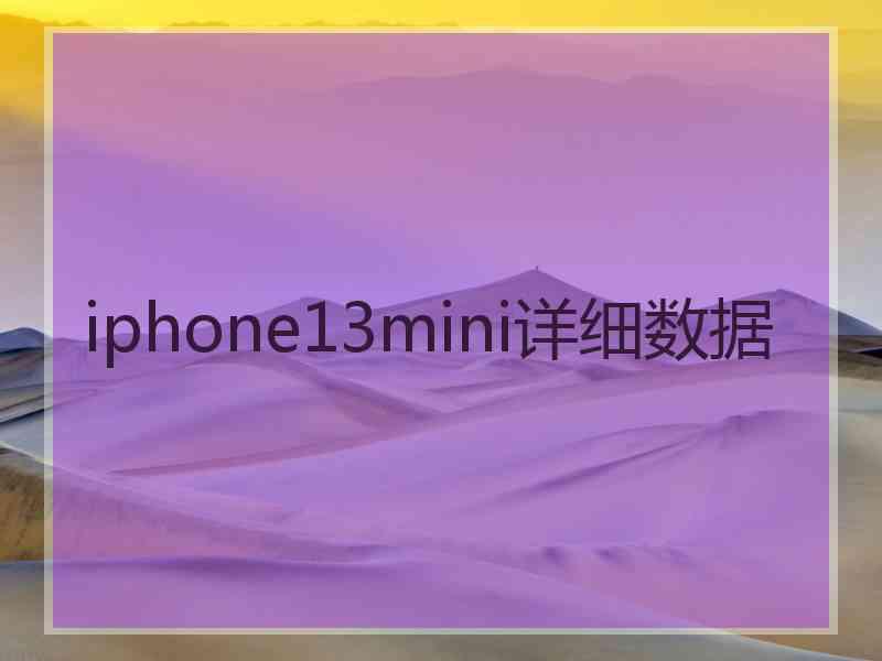 iphone13mini详细数据