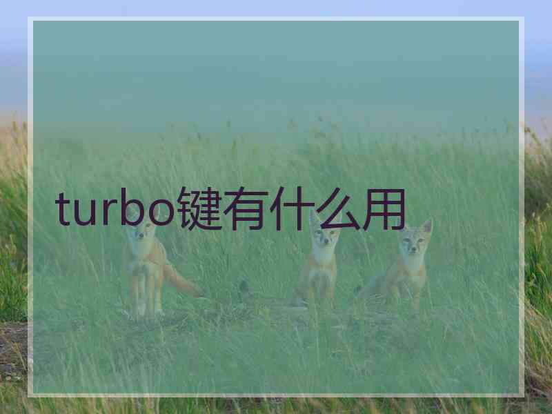 turbo键有什么用