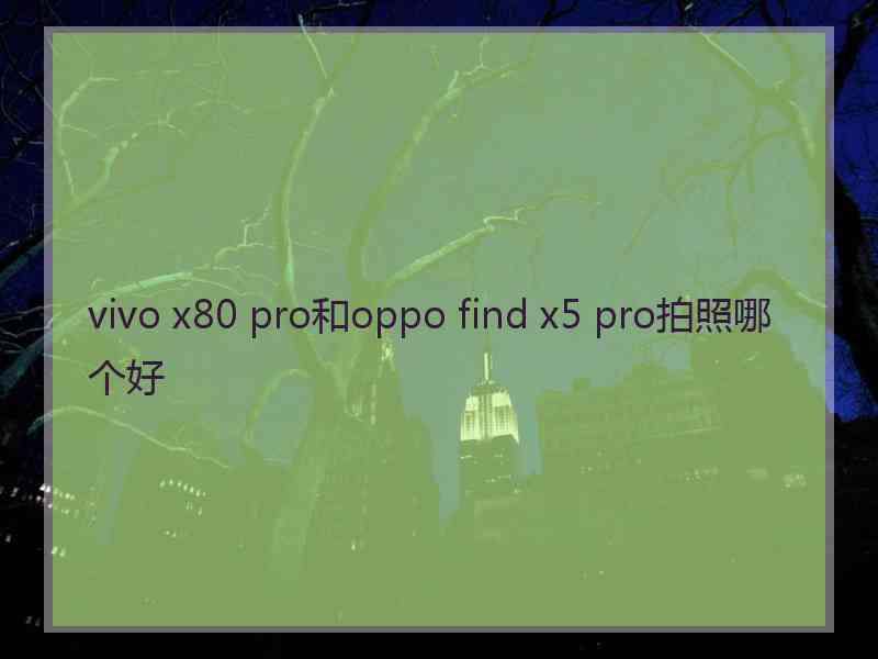 vivo x80 pro和oppo find x5 pro拍照哪个好