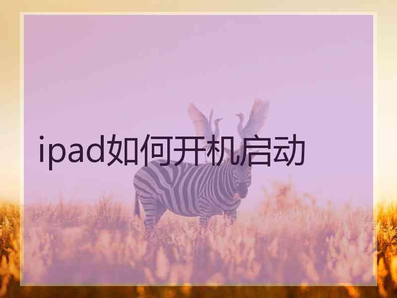 ipad如何开机启动