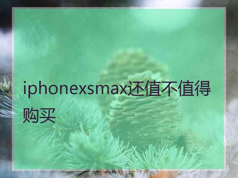 iphonexsmax还值不值得购买