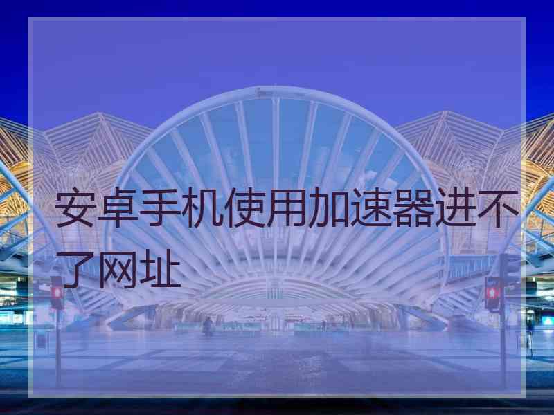 安卓手机使用加速器进不了网址