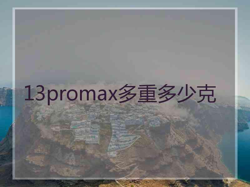 13promax多重多少克