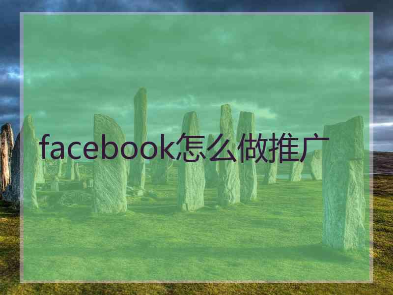 facebook怎么做推广