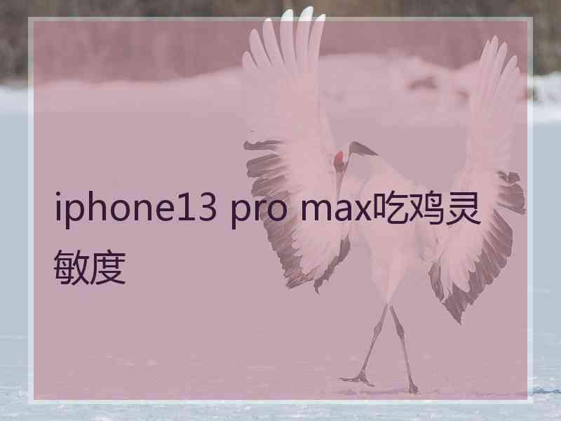 iphone13 pro max吃鸡灵敏度