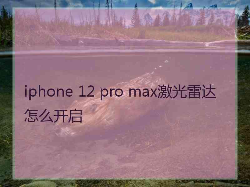 iphone 12 pro max激光雷达怎么开启